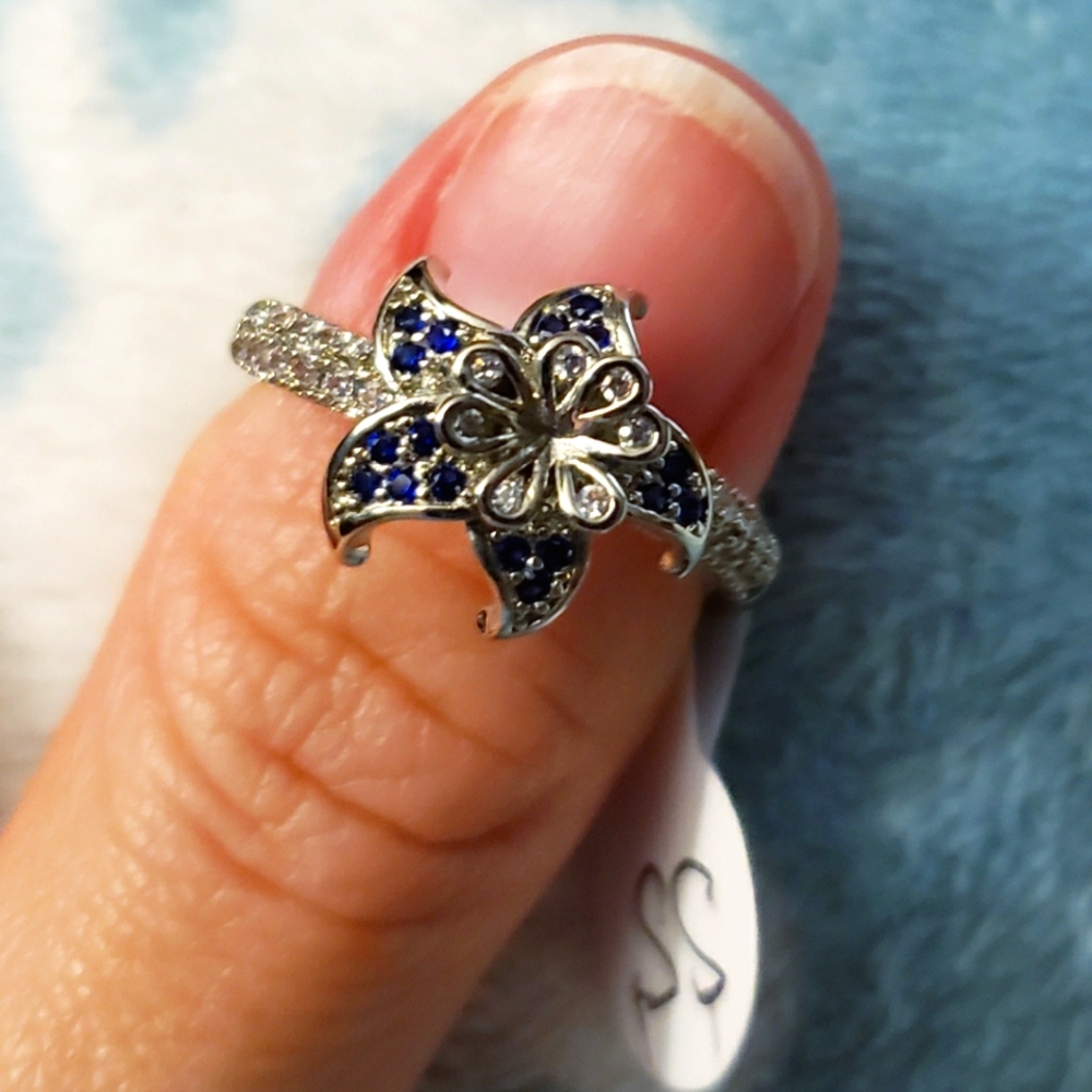 Sterling Silver Mandala Flowers CZ